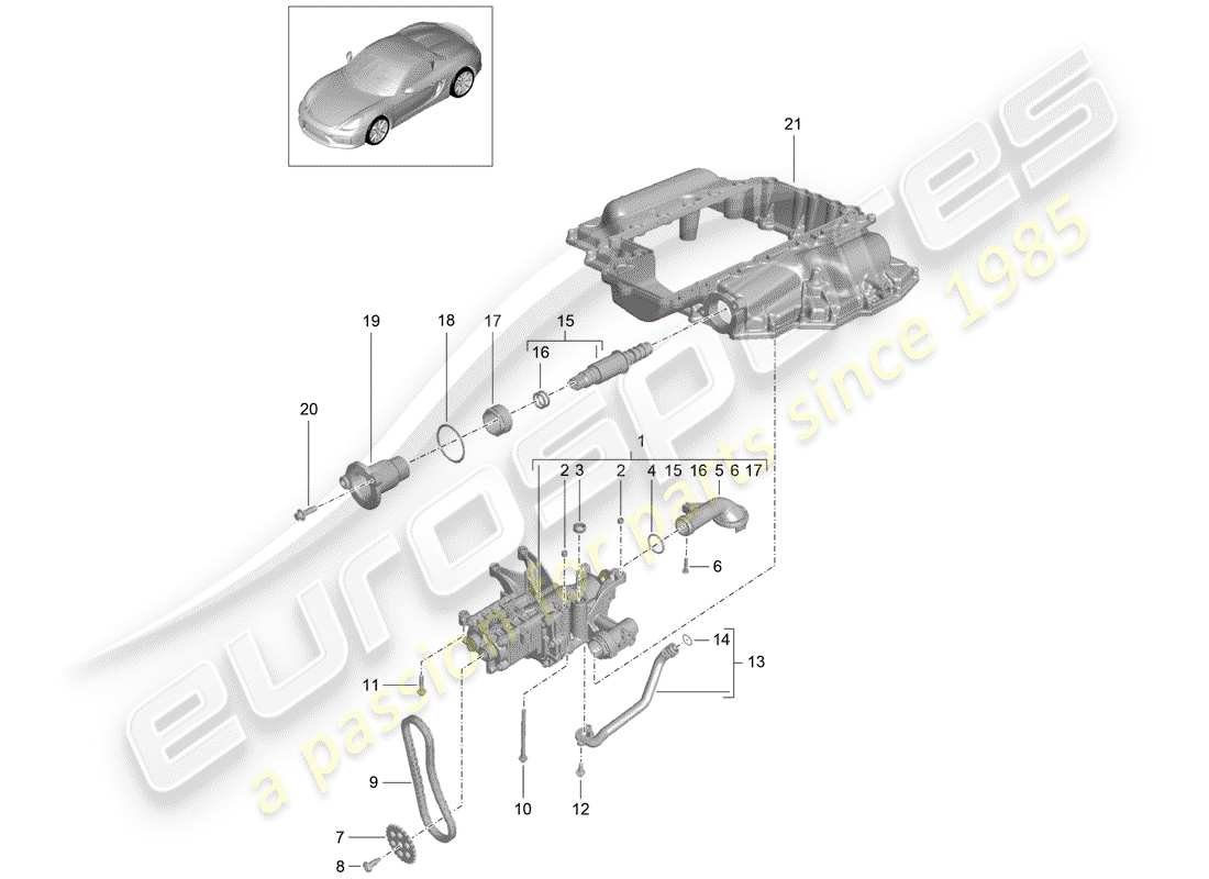 porsche 2016 oil pump part diagram