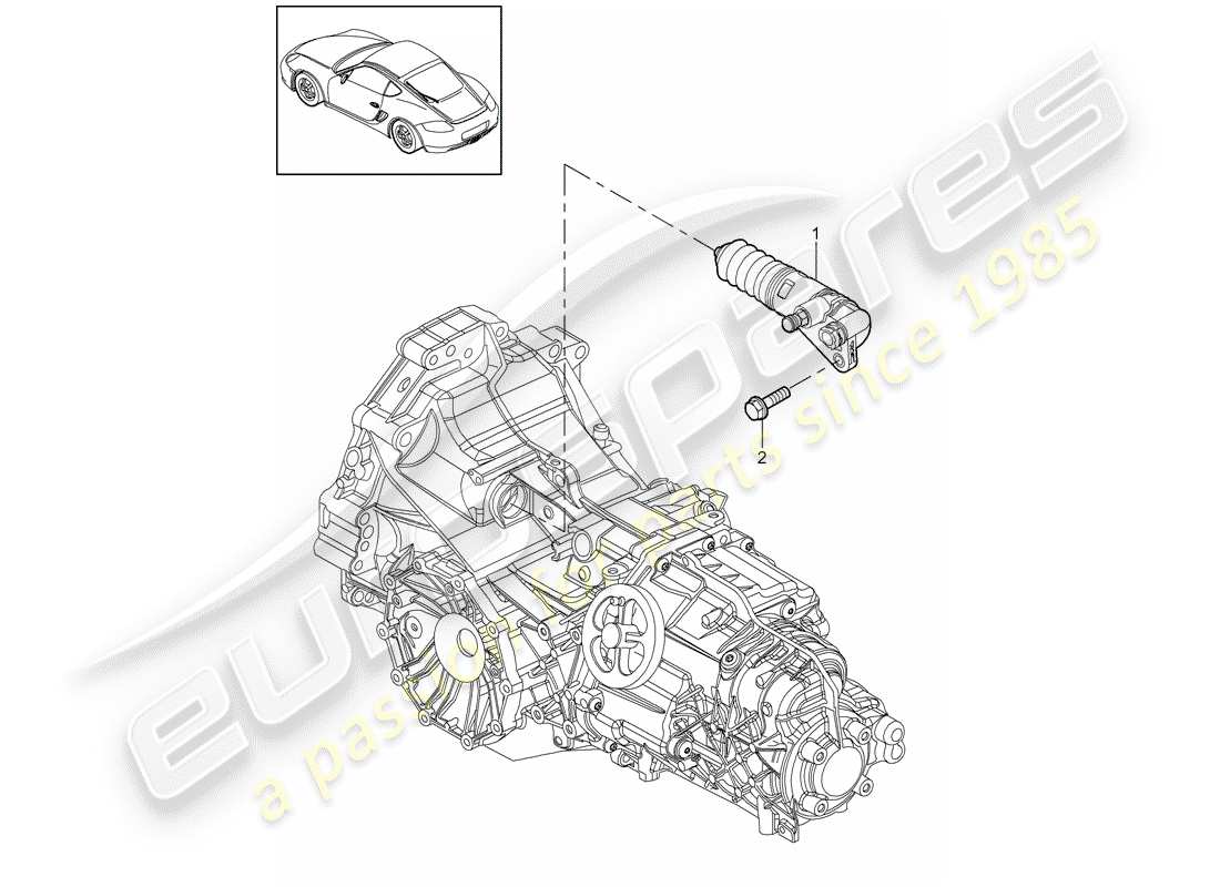porsche cayman 987 (2012) clutch release part diagram