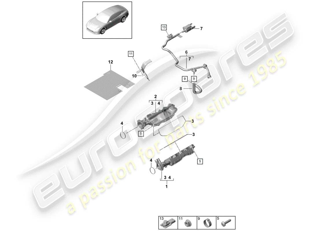 porsche panamera 971 (2019) intake pipe parts diagram