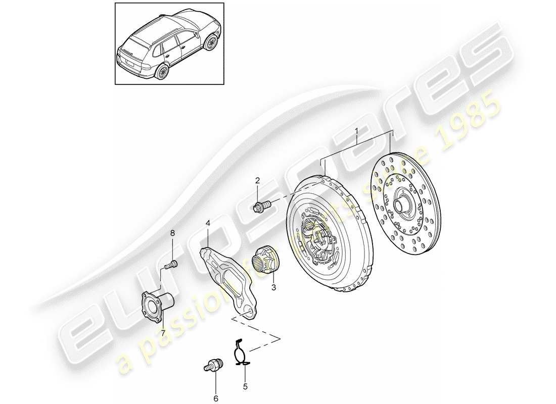 porsche cayenne e2 (2015) clutch parts diagram