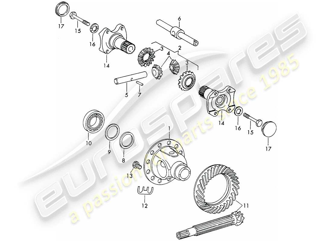 porsche 911/912 (1967) differential - - d >> - mj 1967 part diagram