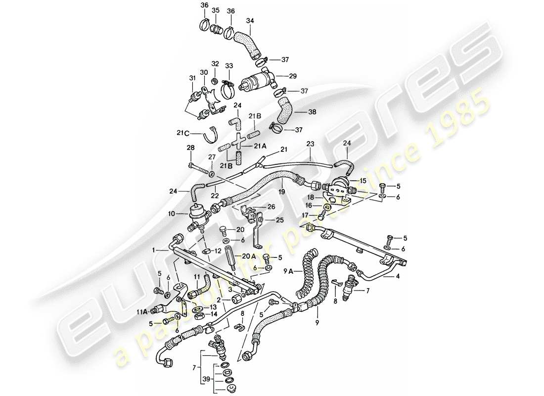 porsche 911 (1985) for - l-jetronic ii part diagram