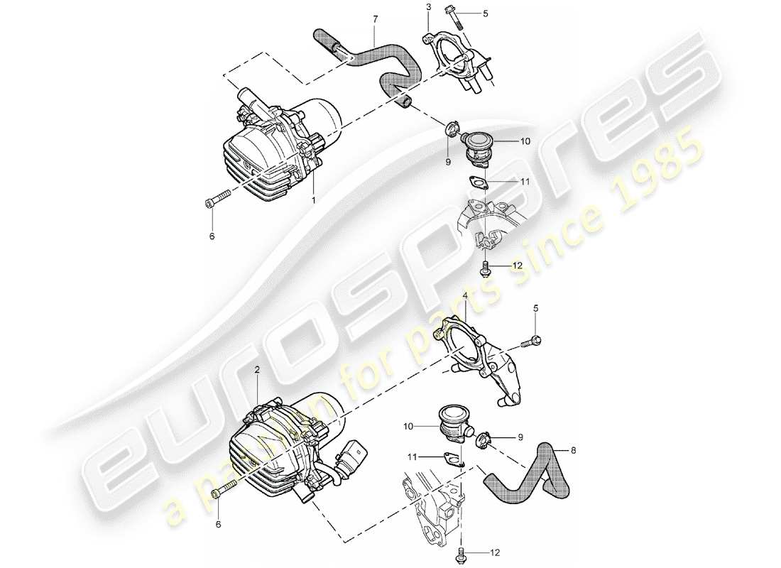 porsche cayenne (2005) secondary air pump part diagram