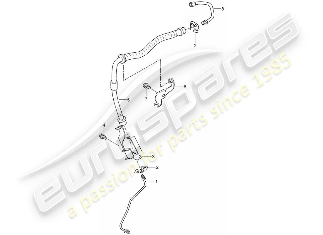 porsche cayenne (2009) brake lines part diagram