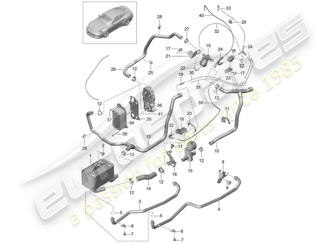 porsche 991 t/gt2rs - pdk - part diagram