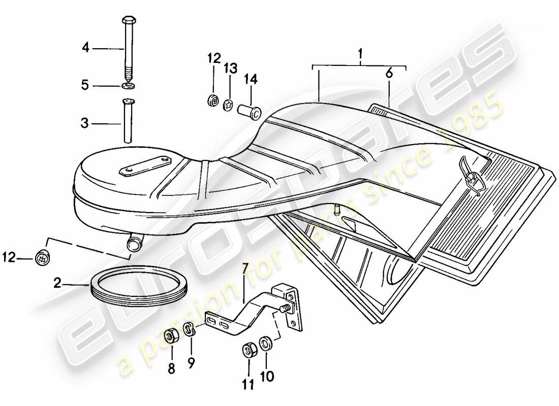 porsche 1984 (911) air cleaner parts diagram