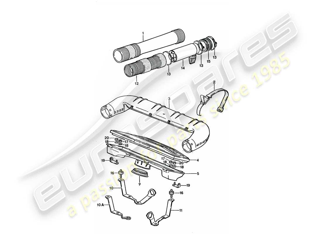 porsche 928 (1994) air cleaner - lh-jetronic parts diagram