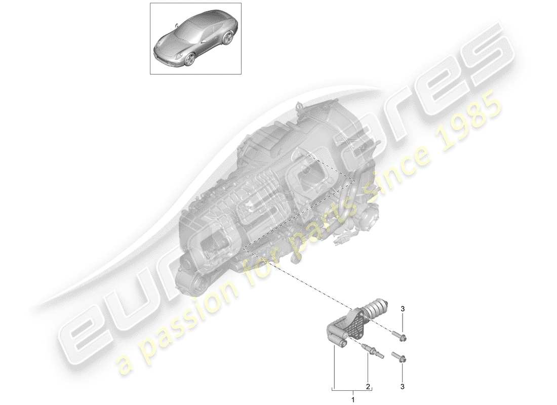 porsche 991 (2013) clutch release part diagram