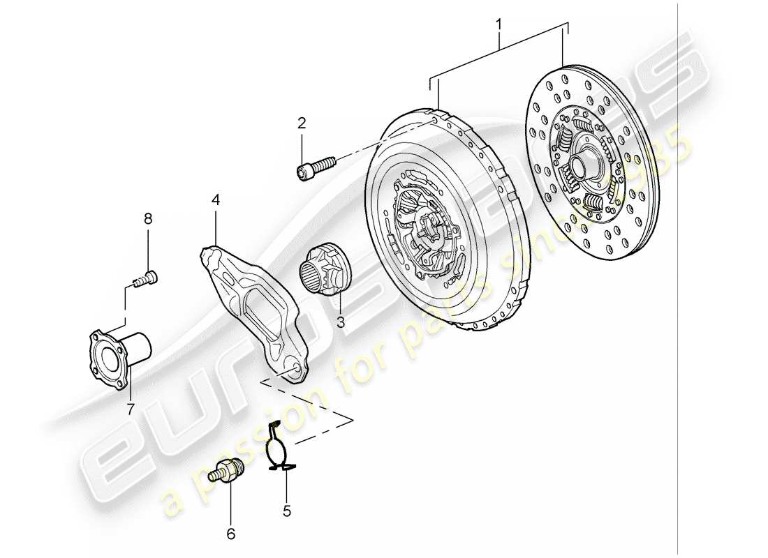 porsche cayenne (2005) clutch part diagram