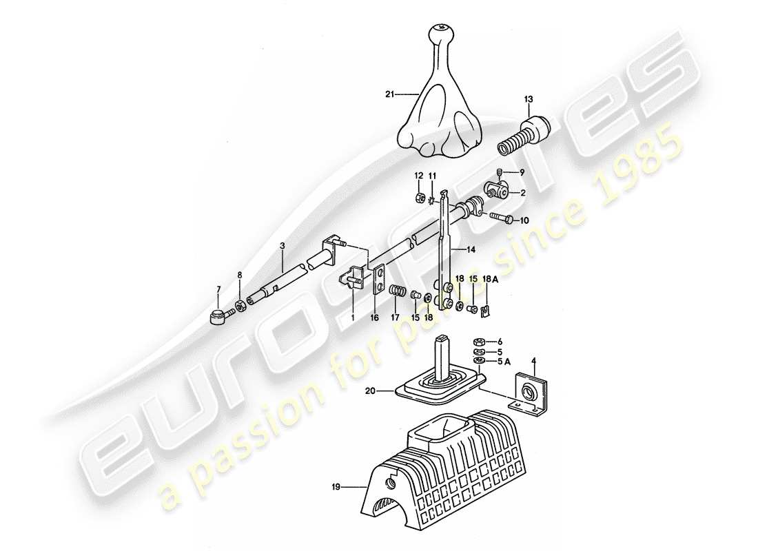 porsche 928 (1993) shift mechanism - for vehicles with - manual gearbox part diagram
