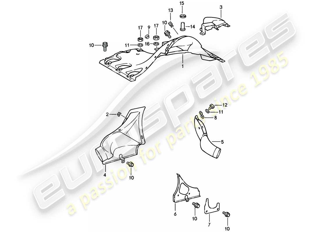 porsche 911 (1985) air duct part diagram