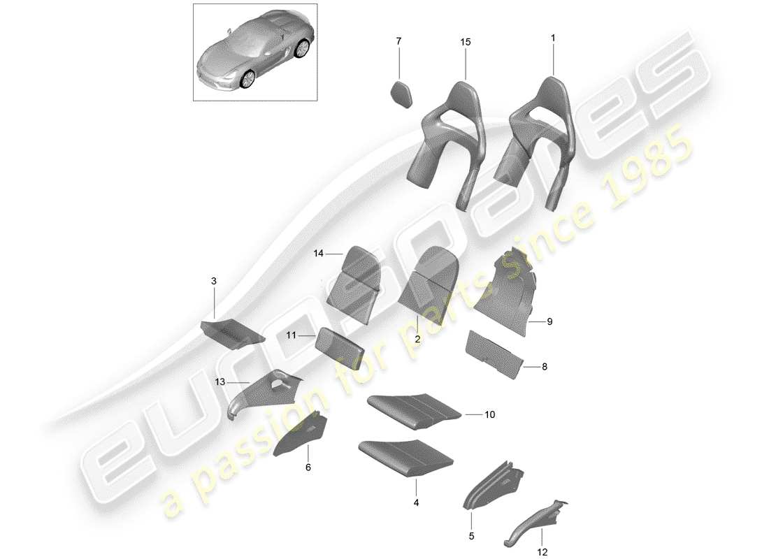 porsche 2016 foam part parts diagram