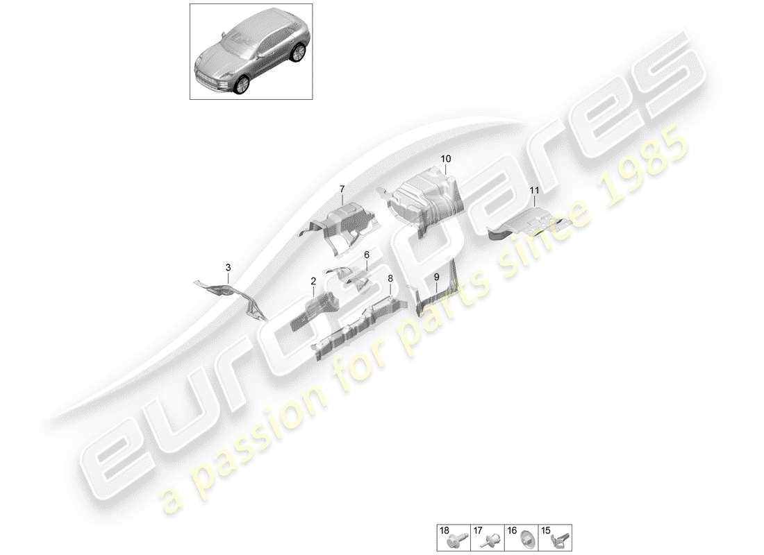 porsche macan (2020) lining part diagram