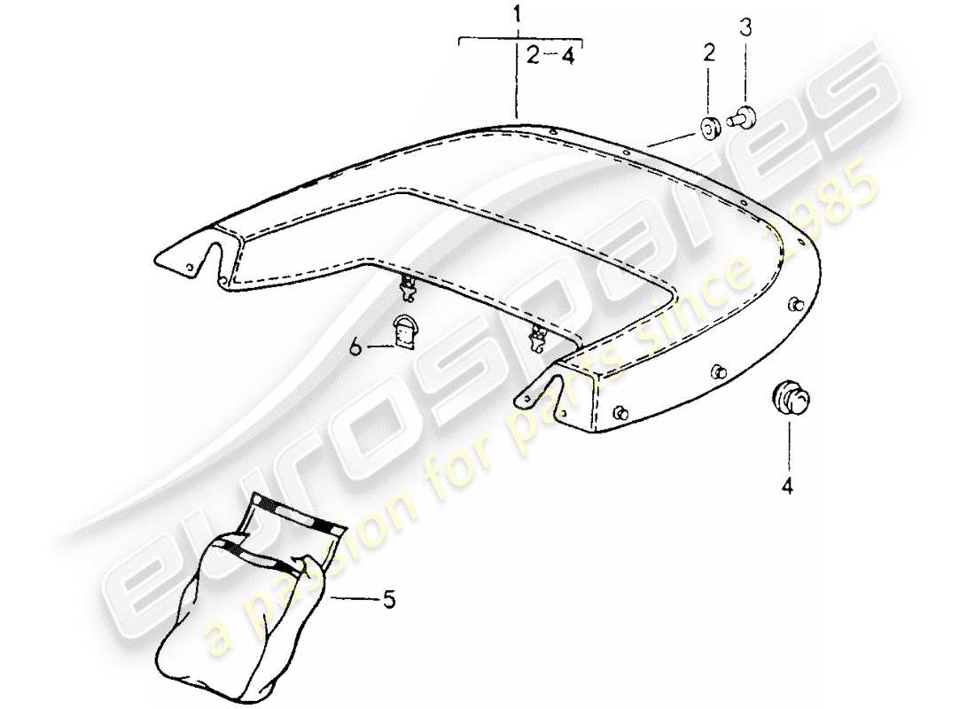 porsche 964 (1990) boot cover part diagram