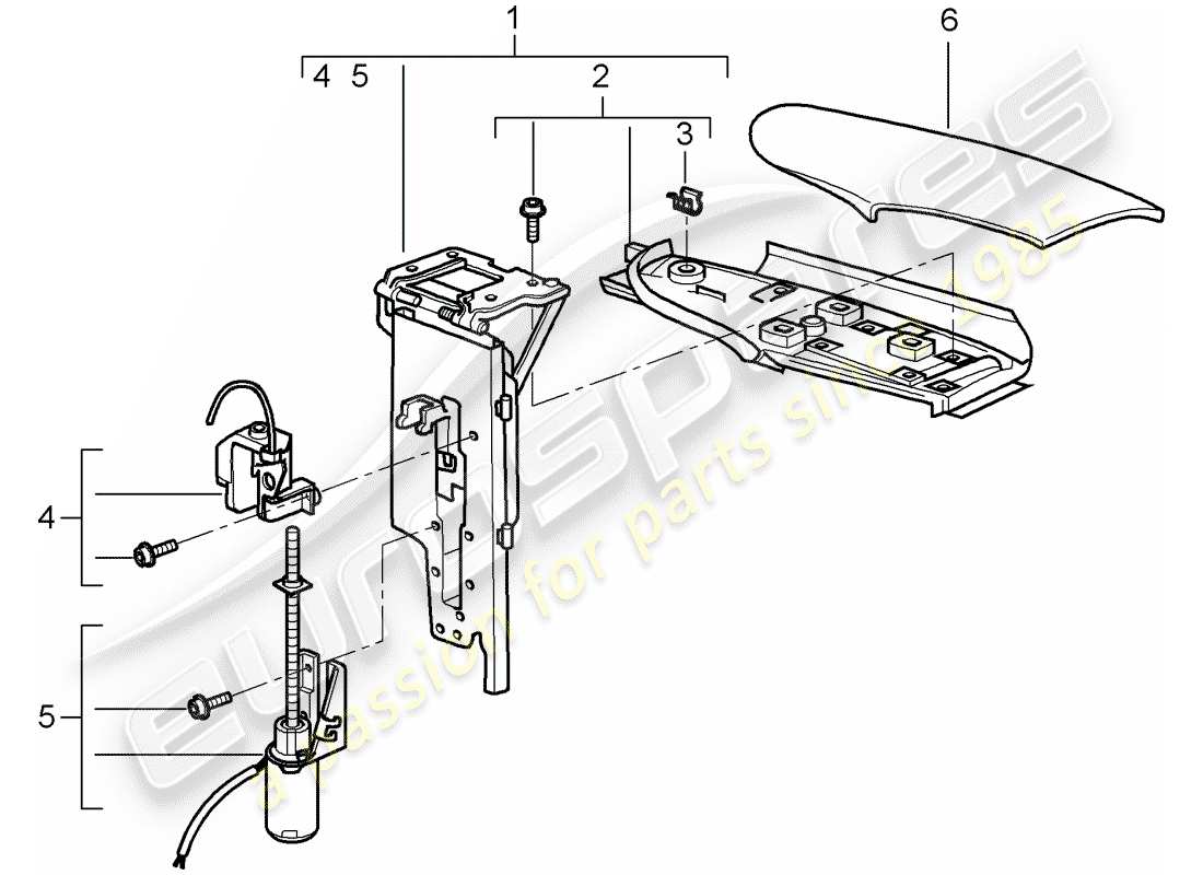 porsche 997 t/gt2 (2009) flap parts diagram