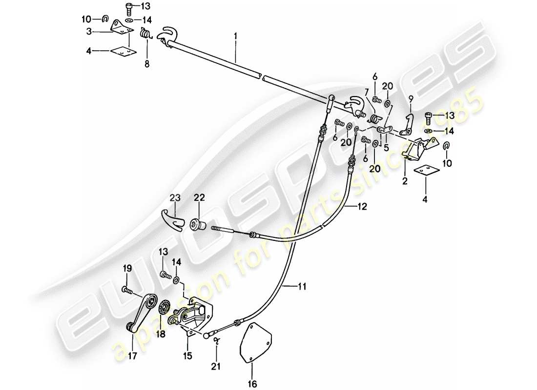 porsche 911 (1989) rear covering - relay shaft - single parts - d - mj 1989>> - mj 1989 part diagram