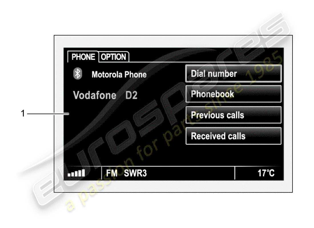 porsche tequipment panamera (2011) mobile phone part diagram