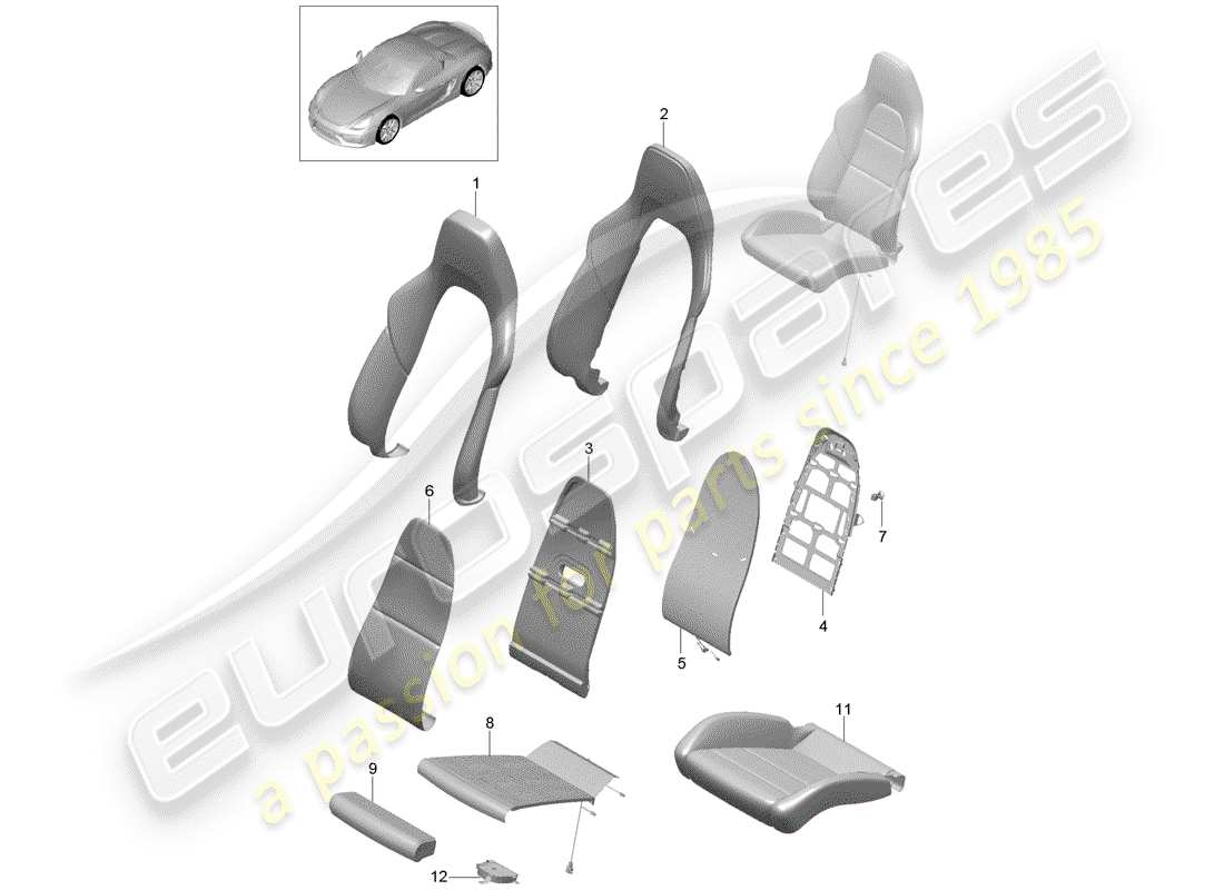 porsche 2016 foam part part diagram