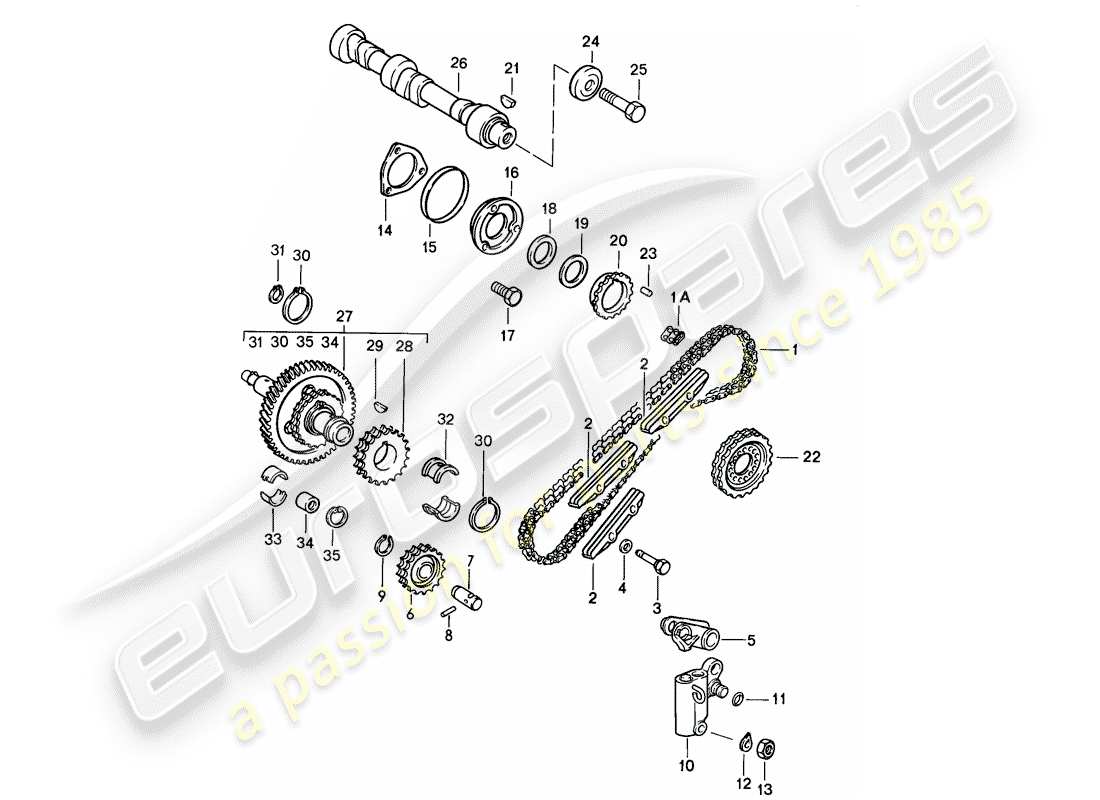 porsche 1989 (911) valve control parts diagram