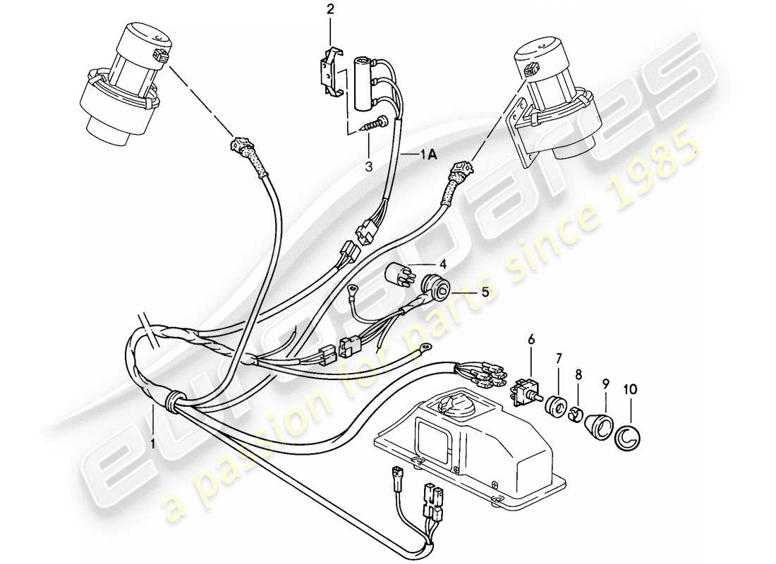 porsche 911 (1985) heating system 2 part diagram