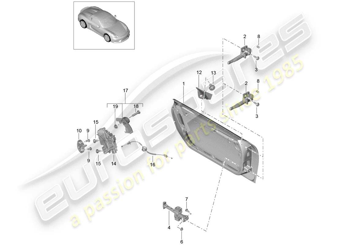 porsche 2016 door shell parts diagram