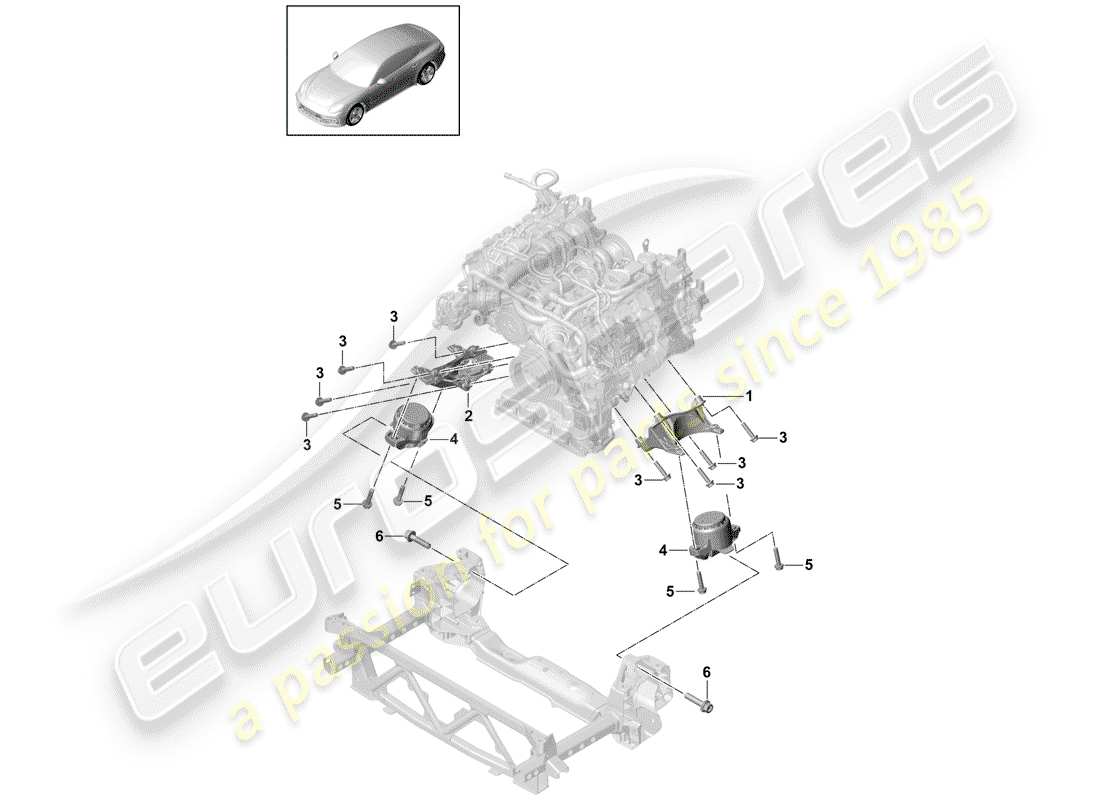 porsche panamera 971 (2019) engine lifting tackle part diagram