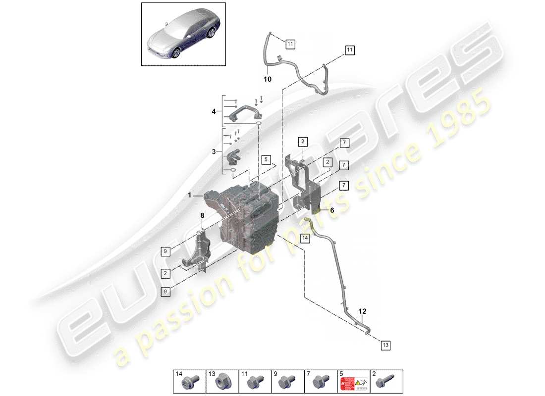 porsche panamera 971 (2019) power and control electronics- part diagram