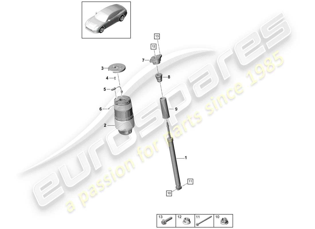porsche panamera 971 (2019) air spring part diagram