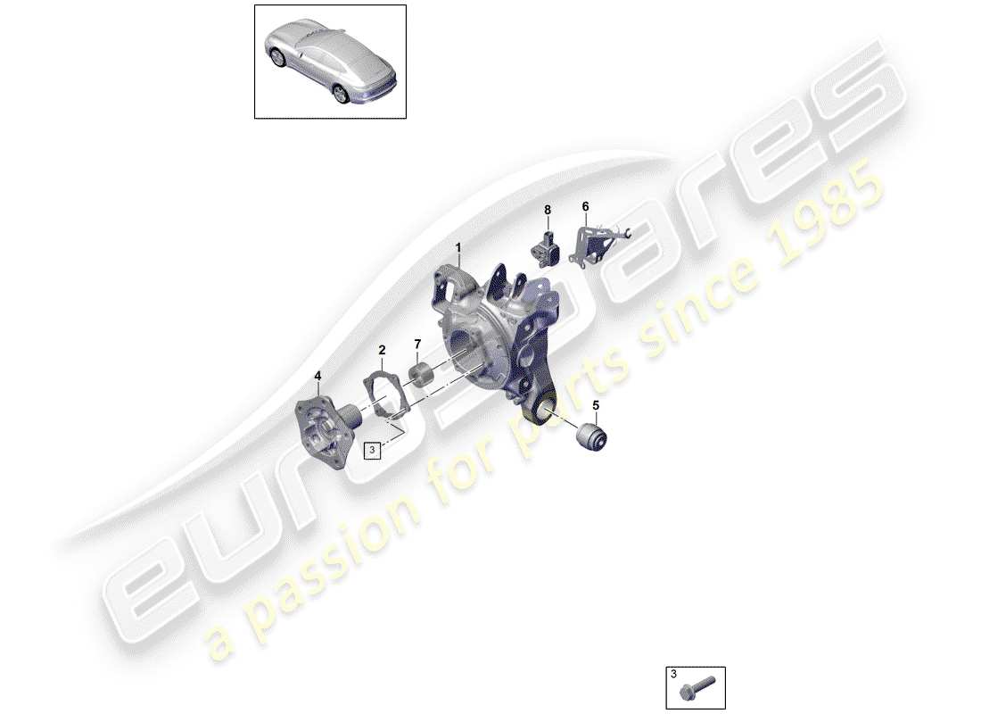 porsche panamera 971 (2019) wheel carrier part diagram