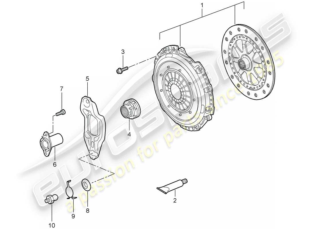 porsche 997 (2007) clutch parts diagram