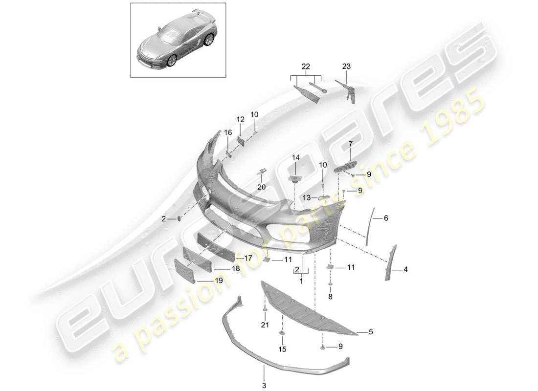 porsche 2016 bumper part diagram