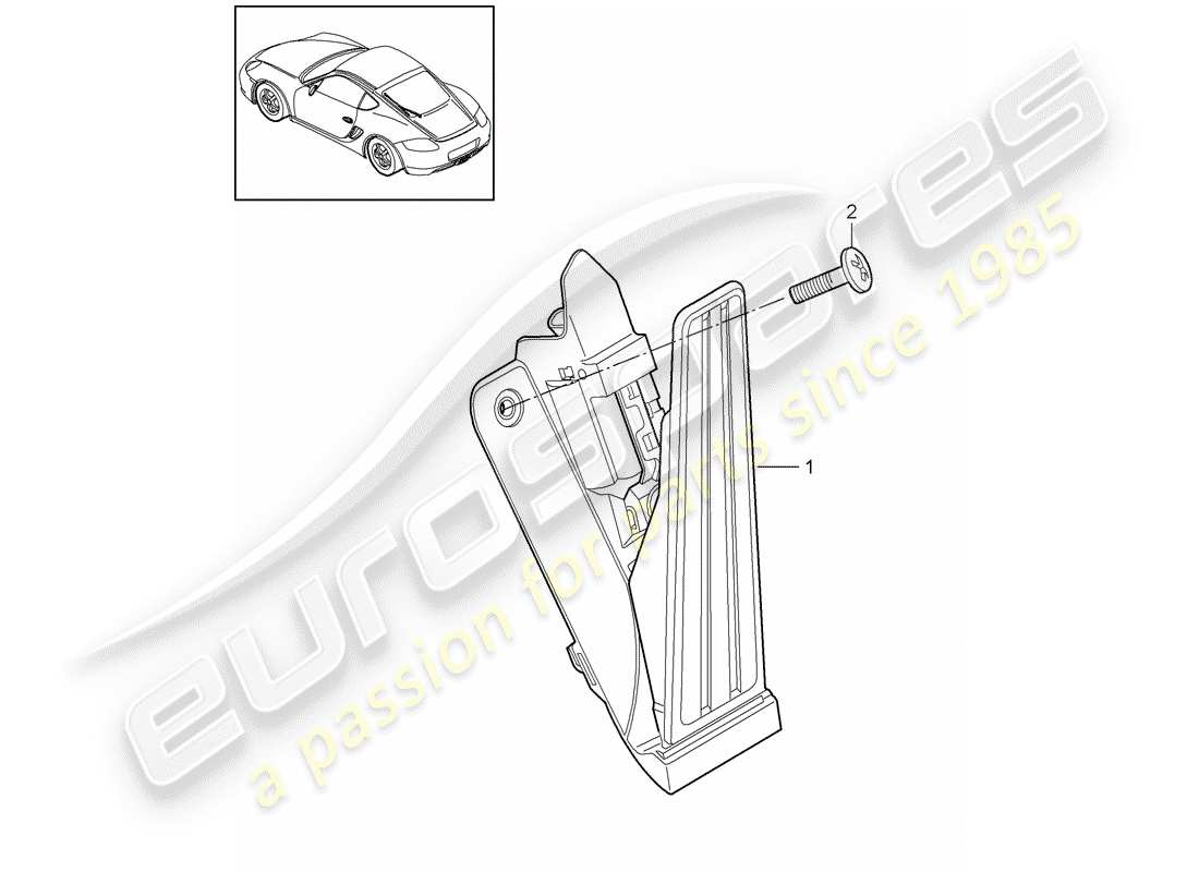porsche cayman 987 (2012) pedals part diagram