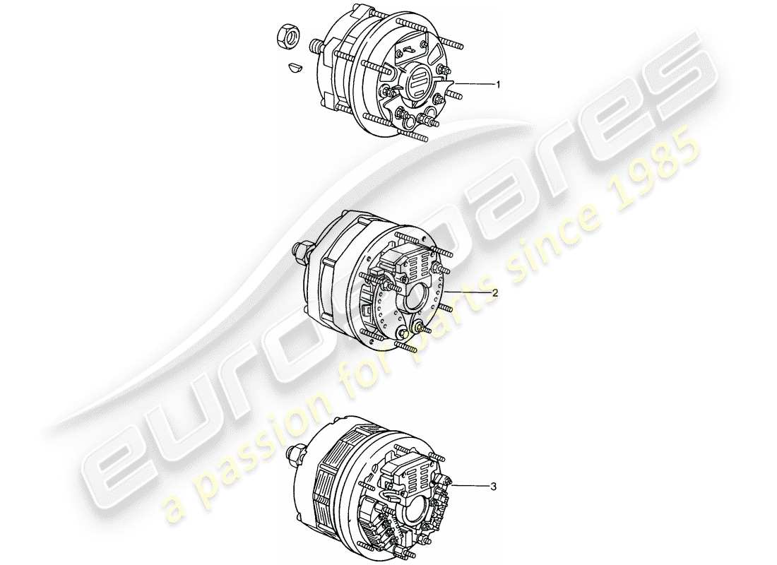 porsche replacement catalogue (1994) alternator part diagram