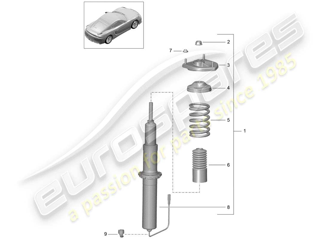 porsche 2016 shock absorber part diagram