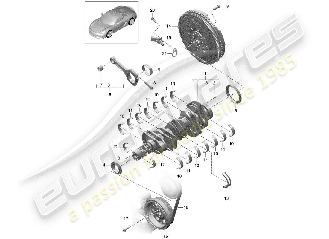 porsche 2016 crankshaft part diagram