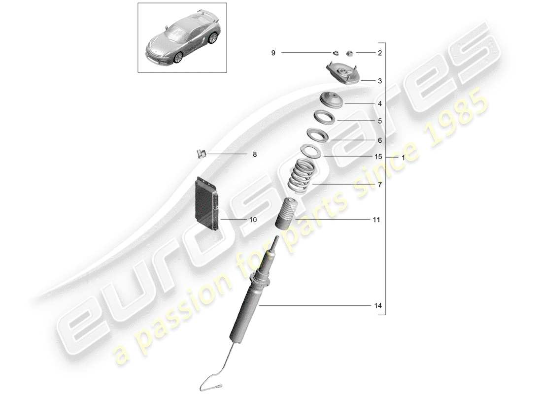 porsche 2016 vibration damper part diagram