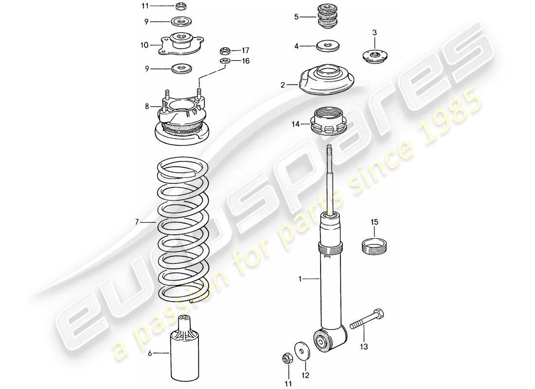 porsche 928 (1989) suspension parts diagram