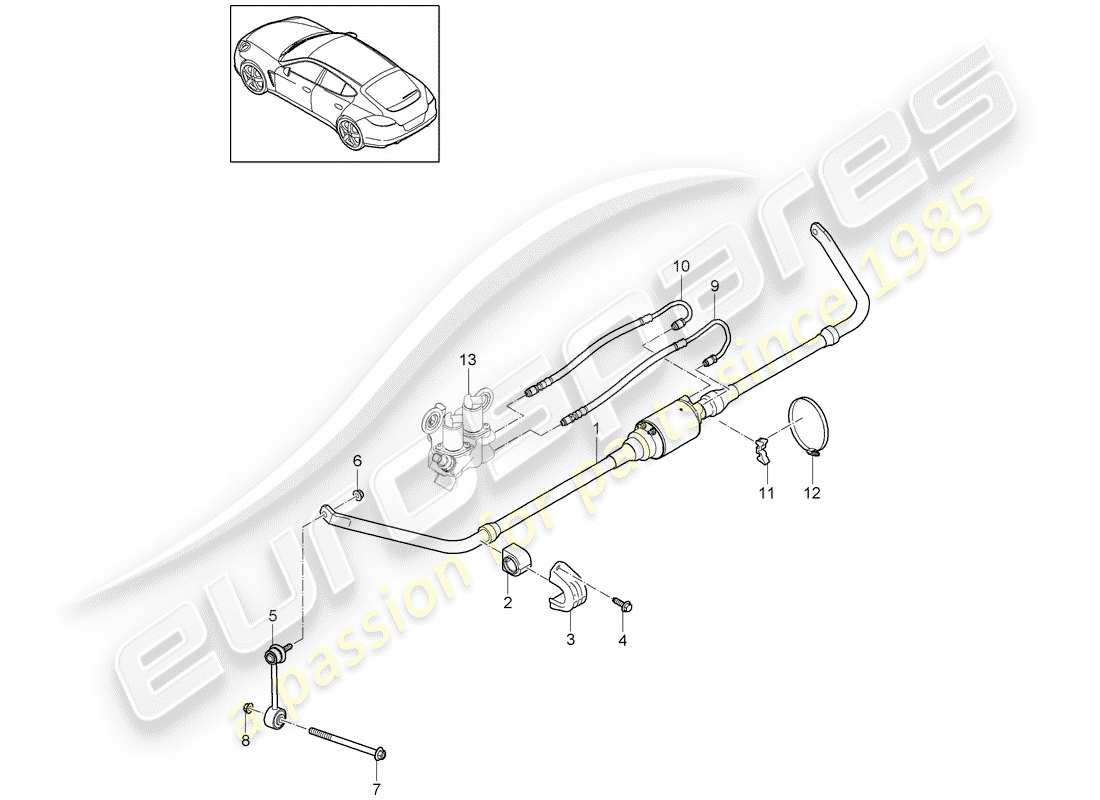 porsche panamera 970 (2016) stabilizer part diagram