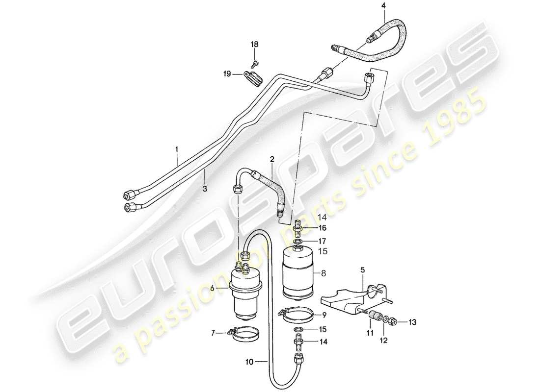 porsche 911 (1983) fuel system parts diagram