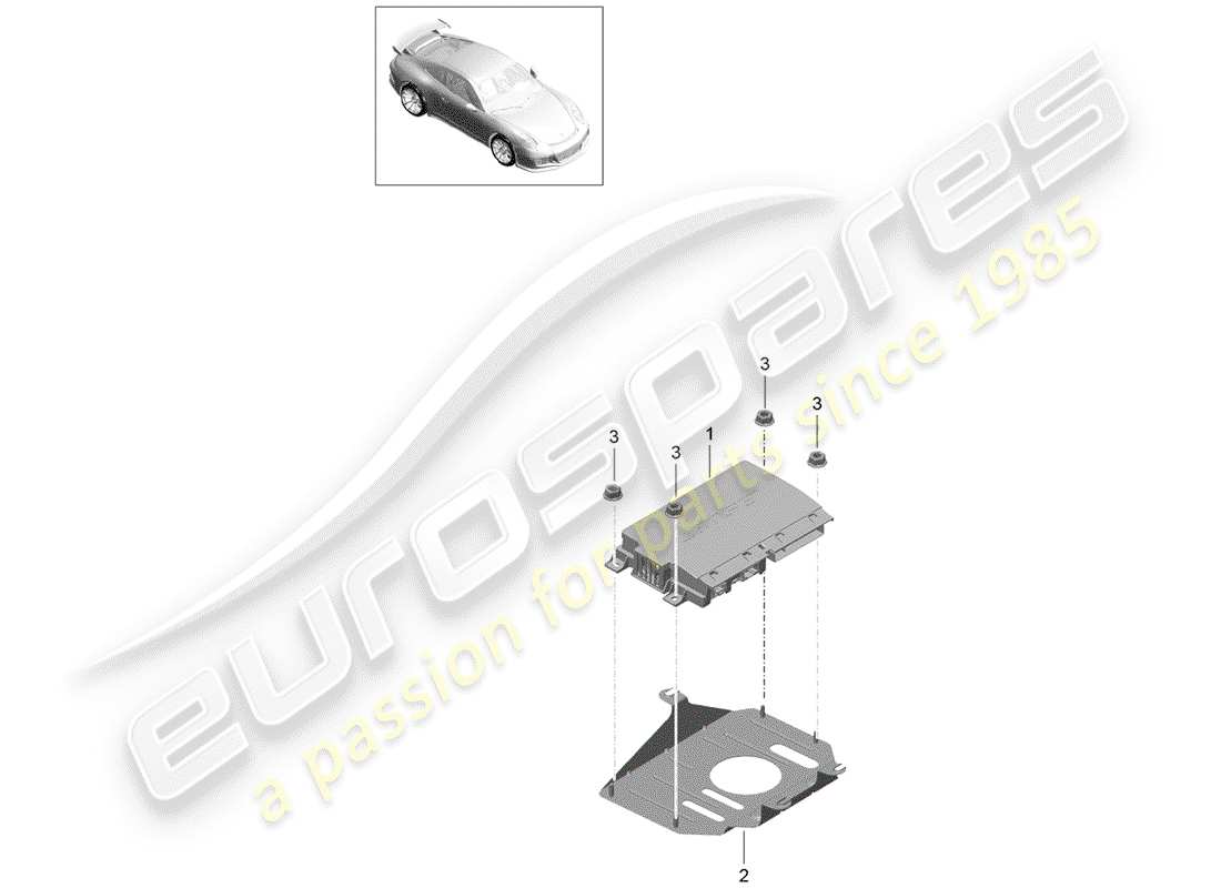 porsche 991r/gt3/rs (2020) amplifier parts diagram