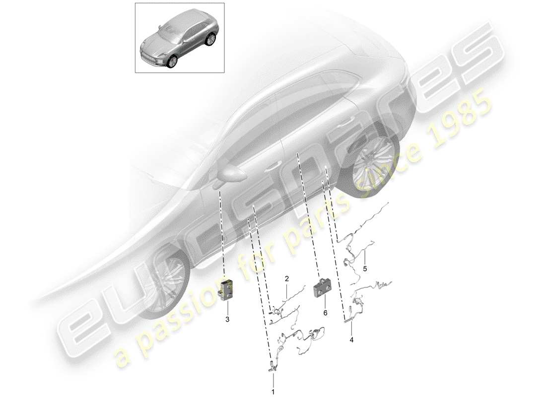 porsche macan (2020) harness part diagram