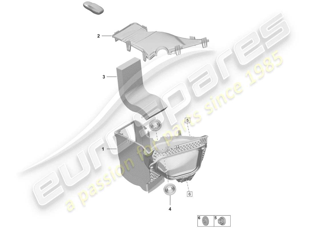 porsche 992 (2020) fresh air intake part diagram