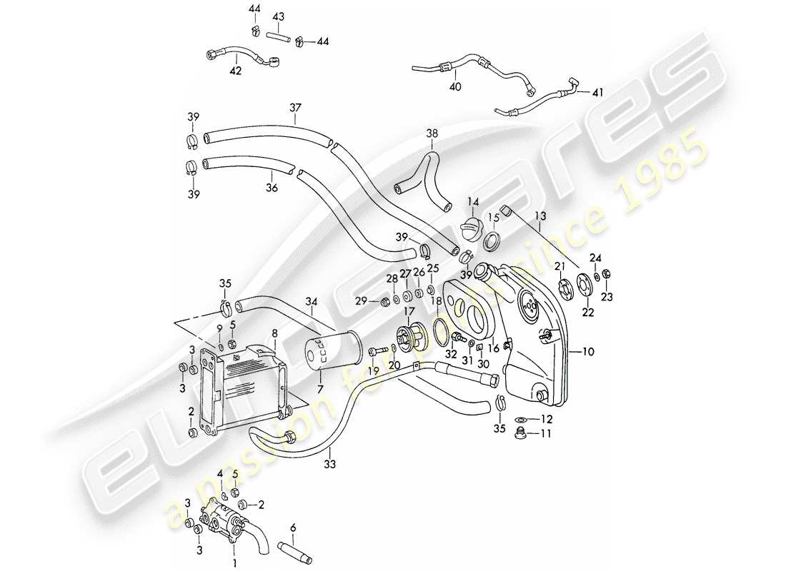 porsche 911 (1971) engine lubrication - d - mj 1973>> part diagram