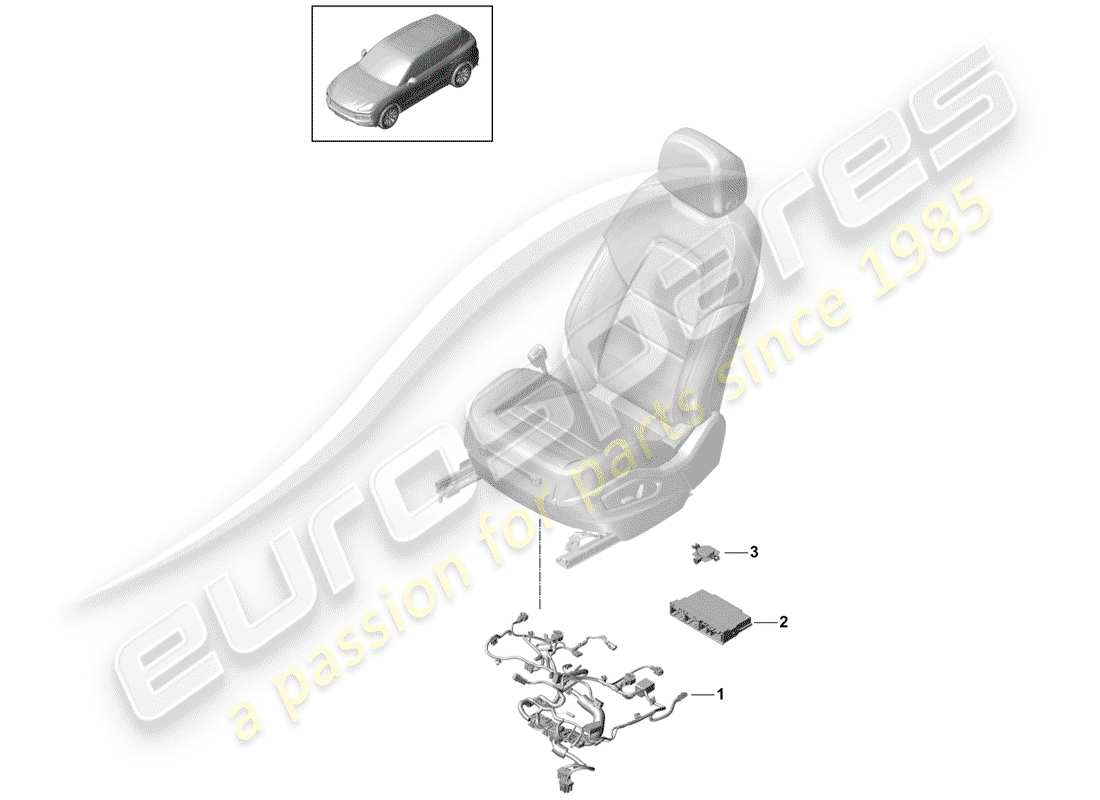 porsche cayenne e3 (2019) wiring harnesses part diagram