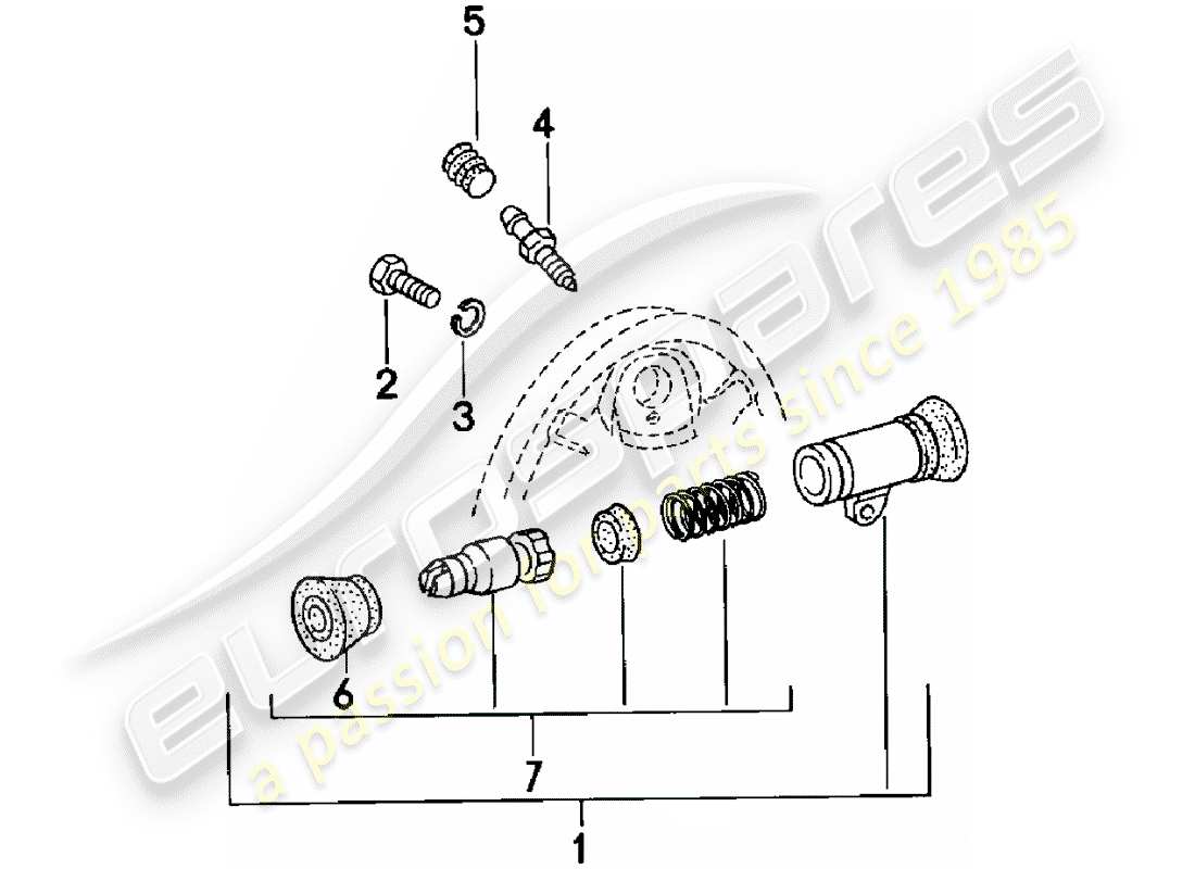 porsche 924 (1982) wheel brake cylinder - rear axle - d >> - mj 1980 parts diagram