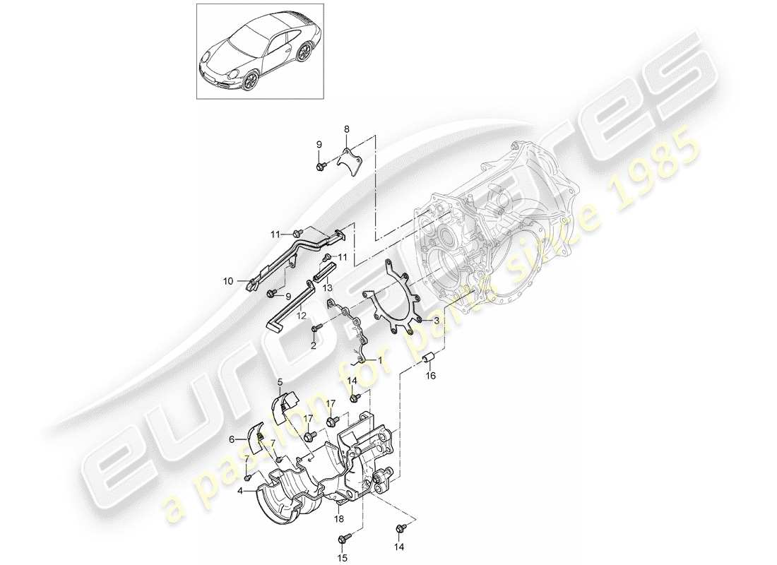 porsche 997 gen. 2 (2009) gears and shafts parts diagram