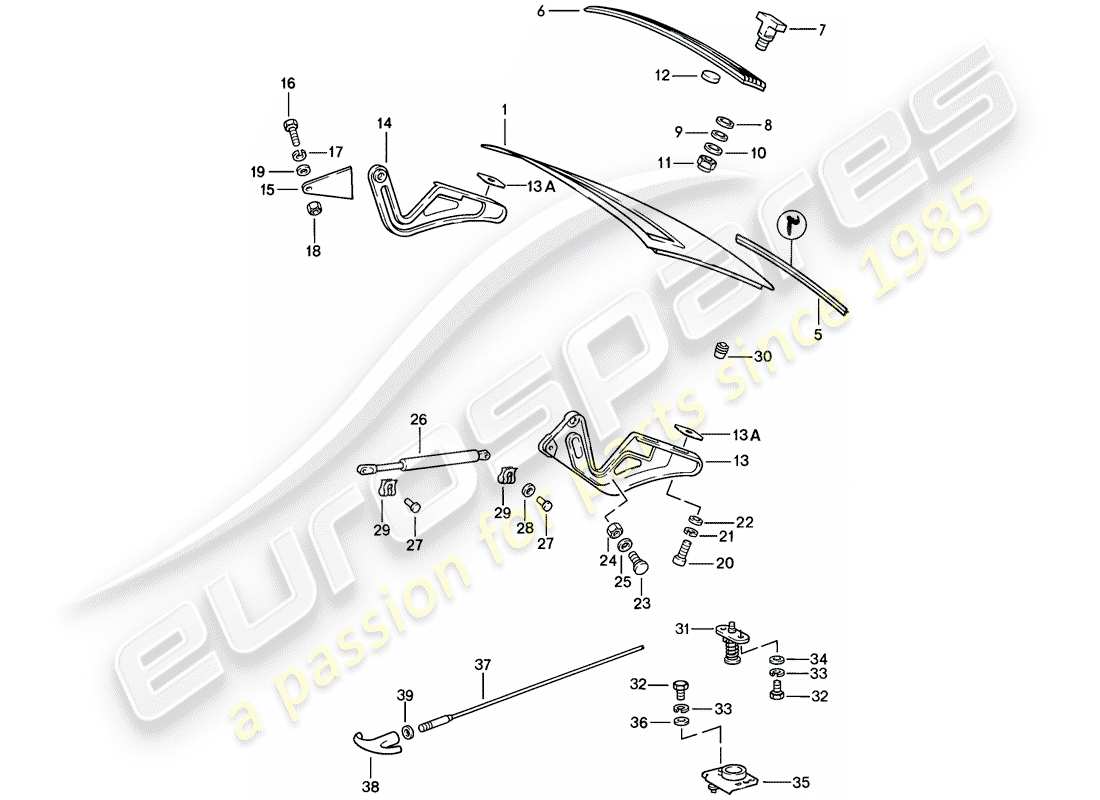 porsche 911 (1985) cover part diagram