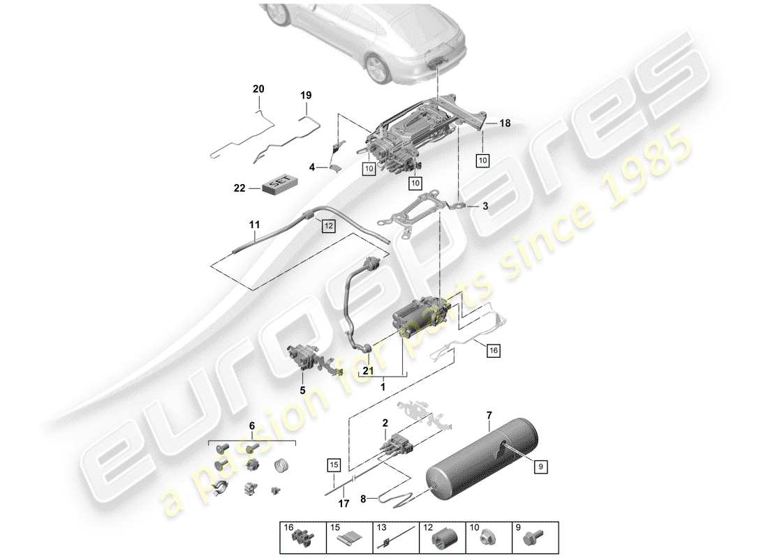 porsche panamera 971 (2019) compressor parts diagram