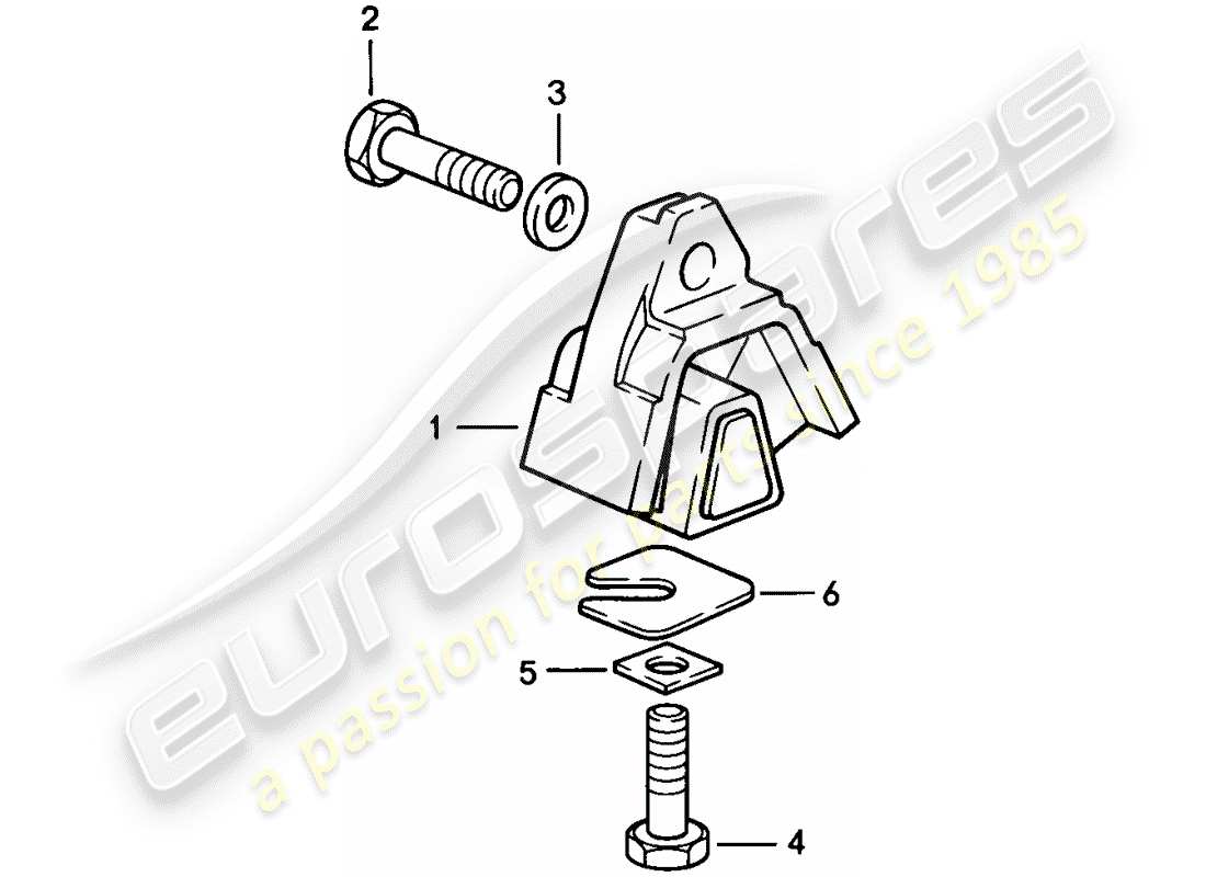 porsche 928 (1983) transmission suspension - manual gearbox part diagram