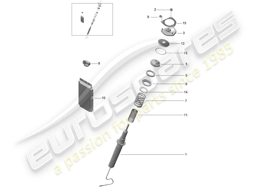 porsche 991r/gt3/rs (2020) vibration damper parts diagram